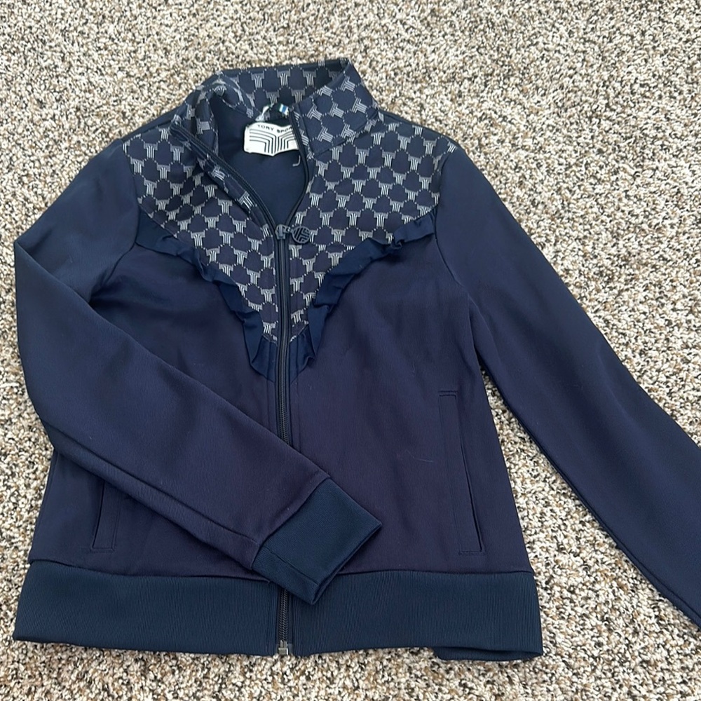 Tory Sport Blue Bomber Jacket with Quilted Collars